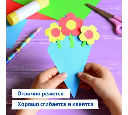 Набор картона и бумаги A4 мелованные (белый 10 л., цветной и бумага по 20 л.,10 цветов), BRAUBERG, 113567