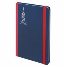 Блокнот с резинкой в клетку 96 л., А5 (145х203 мм), твердая обложка, BRAUBERG, 