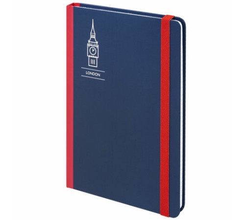 Блокнот с резинкой в клетку 96 л., А5 (145х203 мм), твердая обложка, BRAUBERG, 