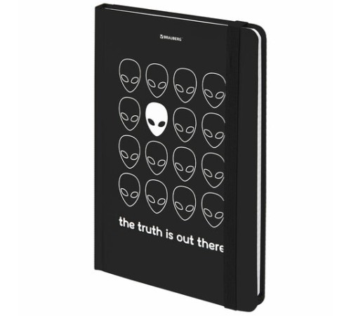 Блокнот с резинкой в клетку 96 л., А5 (145х203 мм), твердая обложка, BRAUBERG, 