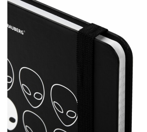 Блокнот с резинкой в клетку 96 л., А5 (145х203 мм), твердая обложка, BRAUBERG, 