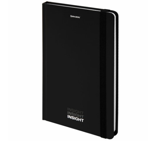 Блокнот с резинкой в клетку 96 л., А5 (145х203 мм), твердая обложка, BRAUBERG, 