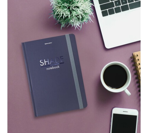 Блокнот с резинкой в клетку 96 л., А5 (145х203 мм), твердая обложка, BRAUBERG, 