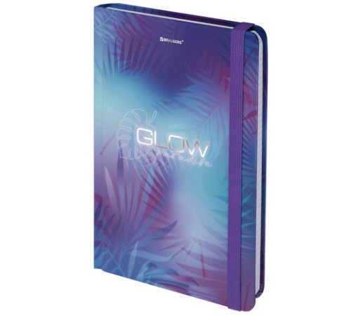 Блокнот с резинкой в клетку 96 л., А5 (145х203 мм), твердая обложка с фольгой, BRAUBERG, 