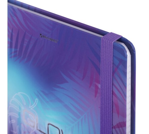 Блокнот с резинкой в клетку 96 л., А5 (145х203 мм), твердая обложка с фольгой, BRAUBERG, 