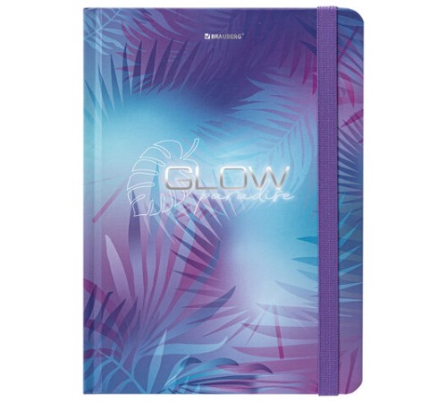 Блокнот с резинкой в клетку 96 л., А5 (145х203 мм), твердая обложка с фольгой, BRAUBERG, 