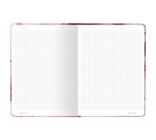 Блокнот с резинкой в клетку 96 л., А5 (145х203 мм), твердая обложка с фольгой, BRAUBERG, 