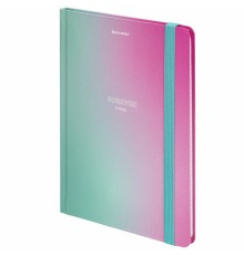 Блокнот с резинкой в клетку 96 л., А5 (145х203 мм), твердая обложка с фольгой, BRAUBERG, 