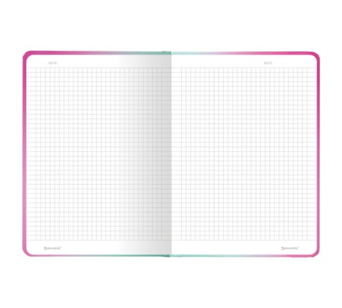 Блокнот с резинкой в клетку 96 л., А5 (145х203 мм), твердая обложка с фольгой, BRAUBERG, 