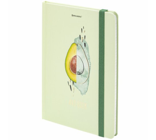 Блокнот с резинкой в клетку 96 л., А5 (145х203 мм), твердая обложка с фольгой, BRAUBERG, 