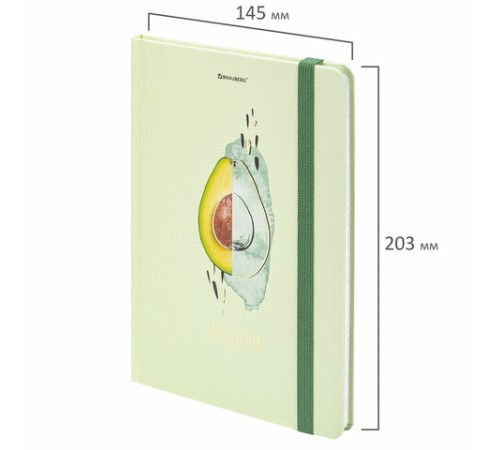 Блокнот с резинкой в клетку 96 л., А5 (145х203 мм), твердая обложка с фольгой, BRAUBERG, 
