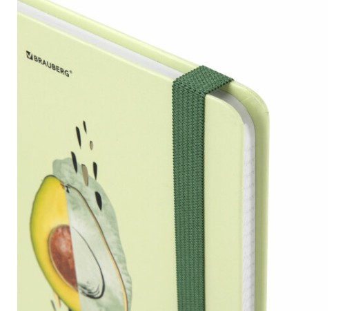 Блокнот с резинкой в клетку 96 л., А5 (145х203 мм), твердая обложка с фольгой, BRAUBERG, 