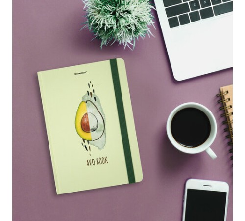 Блокнот с резинкой в клетку 96 л., А5 (145х203 мм), твердая обложка с фольгой, BRAUBERG, 