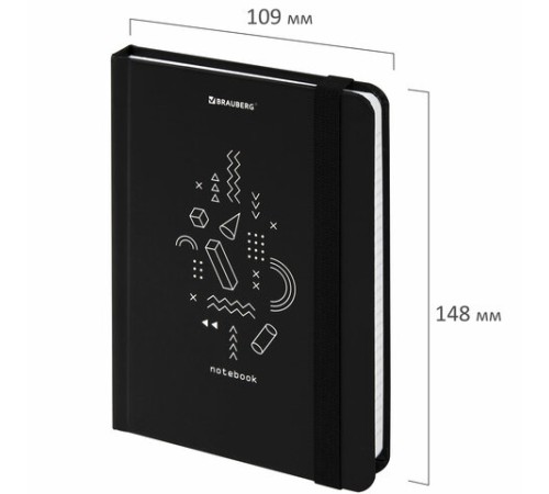 Блокнот с резинкой в клетку 96 л., МАЛЫЙ ФОРМАТ А6 (109х148 мм), твердая обложка, BRAUBERG, 