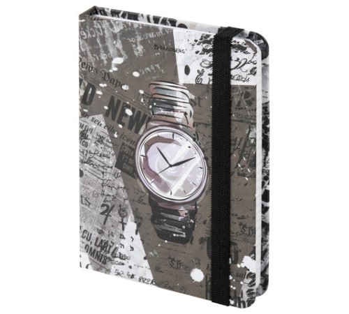 Блокнот с резинкой в клетку 96 л., МАЛЫЙ ФОРМАТ А6 (109х148 мм), твердая обложка, BRAUBERG, 