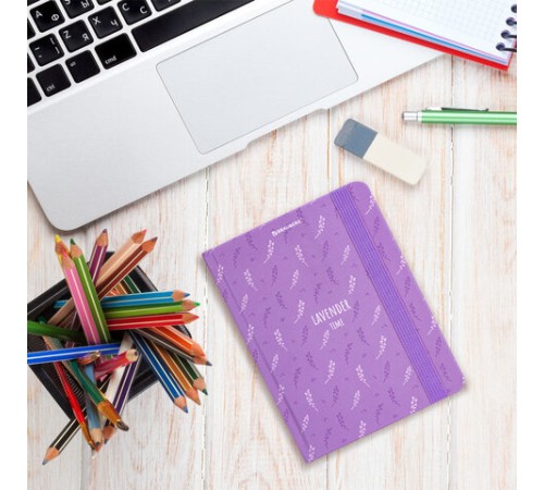 Блокнот с резинкой в клетку 96 л., МАЛЫЙ ФОРМАТ А6 (109х148 мм), твердая обложка, BRAUBERG, 