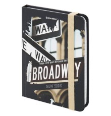 Блокнот с резинкой в клетку 96 л., МАЛЫЙ ФОРМАТ А6 (109х148 мм), твердая обложка, BRAUBERG, 