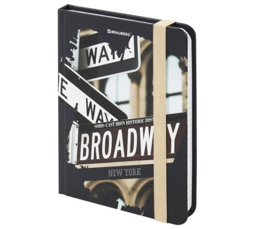 Блокнот с резинкой в клетку 96 л., МАЛЫЙ ФОРМАТ А6 (109х148 мм), твердая обложка, BRAUBERG, 