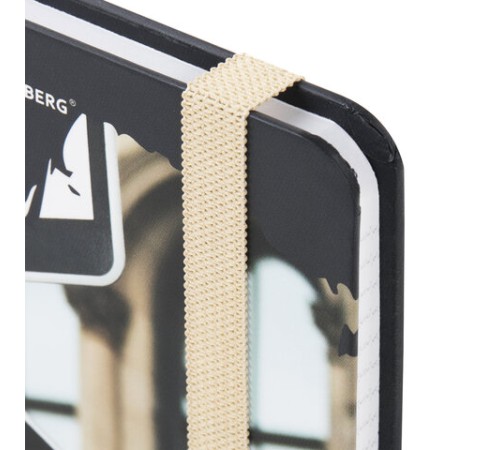 Блокнот с резинкой в клетку 96 л., МАЛЫЙ ФОРМАТ А6 (109х148 мм), твердая обложка, BRAUBERG, 