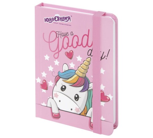 Блокнот с резинкой в клетку 96 л., МАЛЫЙ ФОРМАТ А6 (109х148 мм), твердая обложка, ЮНЛАНДИЯ, 