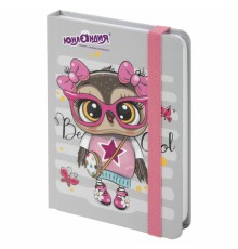 Блокнот с резинкой в клетку 96 л., МАЛЫЙ ФОРМАТ А6 (109х148 мм), твердая обложка, ЮНЛАНДИЯ, 