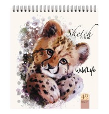 Скетчбук, белая бумага 120 г/м2, 170х195 мм, 40 л., гребень, фольга, выборочный твин лак, 