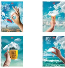 Тетрадь А5, 48 л., HATBER, гребень, клетка, матовая ламинация, 