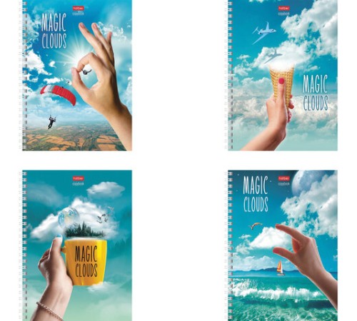 Тетрадь А5, 48 л., HATBER, гребень, клетка, матовая ламинация, 