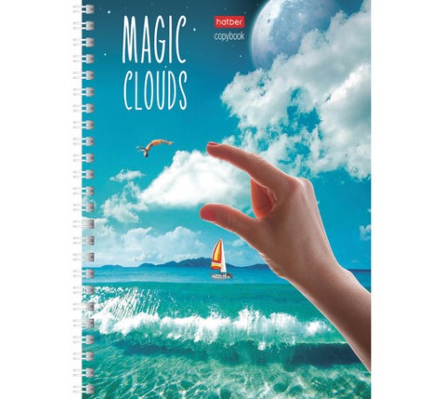 Тетрадь А5, 48 л., HATBER, гребень, клетка, матовая ламинация, 