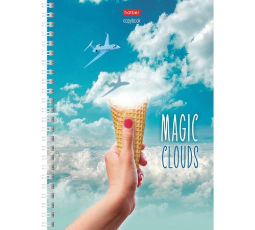 Тетрадь А5, 48 л., HATBER, гребень, клетка, матовая ламинация, 