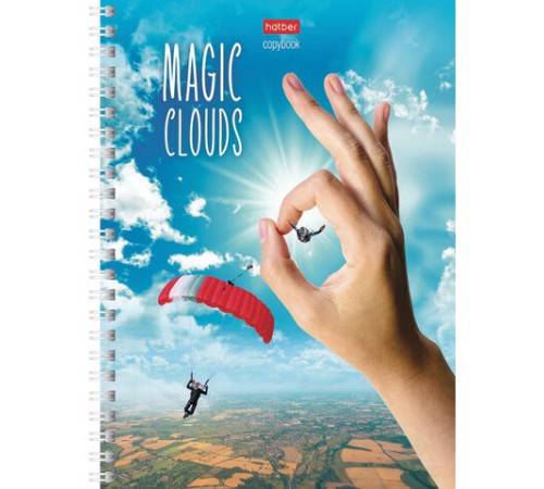 Тетрадь А5, 48 л., HATBER, гребень, клетка, матовая ламинация, 