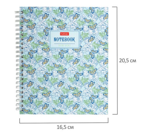 Тетрадь А5, 96 л., HATBER, гребень, клетка, обложка твердая, 