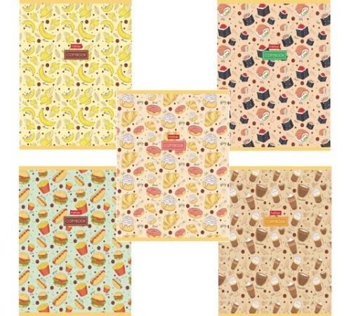 Тетрадь А5, 96 л., HATBER, скоба, клетка, обложка картон, 