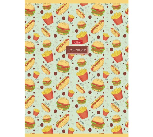 Тетрадь А5, 96 л., HATBER, скоба, клетка, обложка картон, 