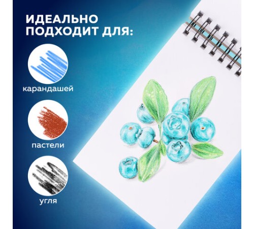 Скетчбук, белая бумага 190 г/м2, 145х212 мм, 60 л., гребень, твердая обложка, BRAUBERG ART CLASSIC, 113851