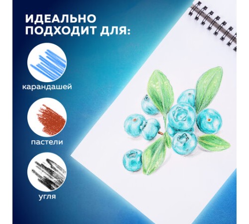 Скетчбук, белая бумага 190 г/м2, 297х210 мм, 60 л., гребень, твердая обложка, BRAUBERG ART CLASSIC, 113853