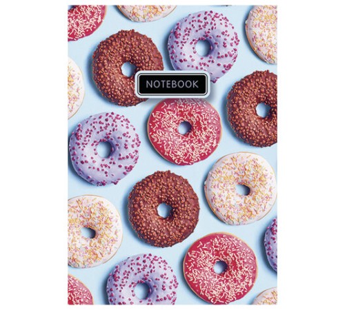 Блокнот МАЛЫЙ ФОРМАТ А6 105x152 мм, 40 л., гребень, фольга, TWIN лак, клетка, 