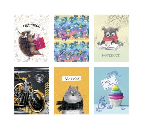 Блокнот МАЛЫЙ ФОРМАТ А7 75x105 мм, 40 л., гребень, фольга, TWIN лак, клетка, 