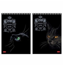 Блокнот А5 146х215 мм, 80 л., гребень, клетка, ламинация, 3D фольга, HATBER, 