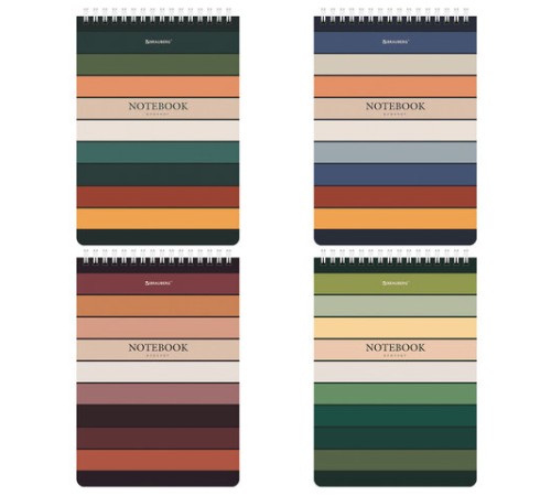 Блокнот А5 (146х206 мм), 60 л., гребень, картон, клетка, BRAUBERG, 