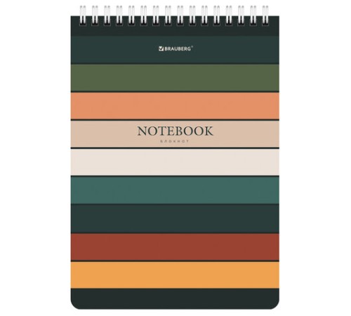 Блокнот А5 (146х206 мм), 60 л., гребень, картон, клетка, BRAUBERG, 