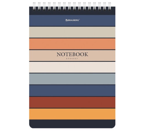 Блокнот А5 (146х206 мм), 60 л., гребень, картон, клетка, BRAUBERG, 