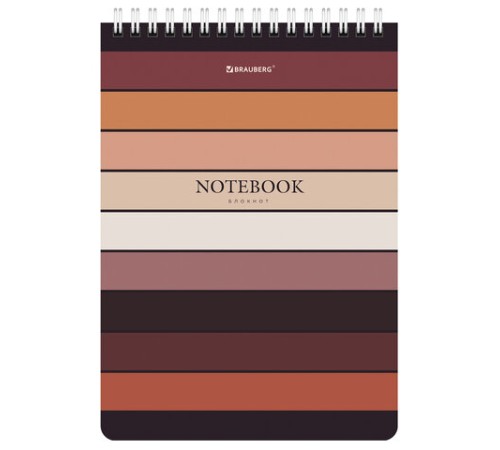 Блокнот А5 (146х206 мм), 60 л., гребень, картон, клетка, BRAUBERG, 