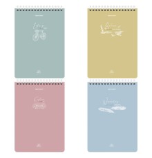 Блокнот А5 (146х206 мм), 60 л., гребень, картон, клетка, BRAUBERG, 