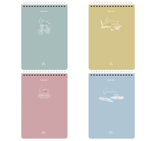 Блокнот А5 (146х206 мм), 60 л., гребень, картон, клетка, BRAUBERG, 