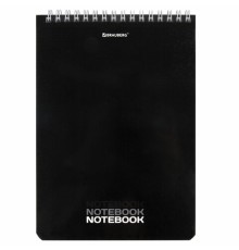 Блокнот А5 (146х206 мм), 60 л., гребень, картон, жесткая подложка, клетка, BRAUBERG, 