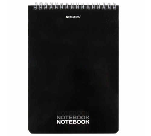 Блокнот А5 (146х206 мм), 60 л., гребень, картон, жесткая подложка, клетка, BRAUBERG, 