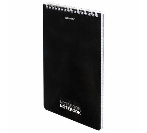 Блокнот А5 (146х206 мм), 60 л., гребень, картон, жесткая подложка, клетка, BRAUBERG, 