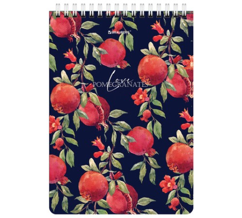 Блокнот А5 (146х206 мм), 60 л., гребень, картон, жесткая подложка, клетка, BRAUBERG, 