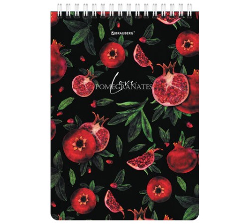 Блокнот А5 (146х206 мм), 60 л., гребень, картон, жесткая подложка, клетка, BRAUBERG, 